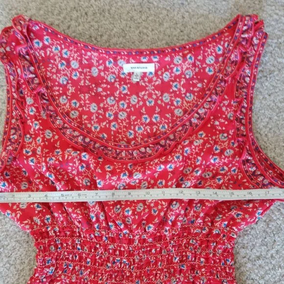 Max Studio - Red Floral Maxi Dress (L) - Picture 3 of 10